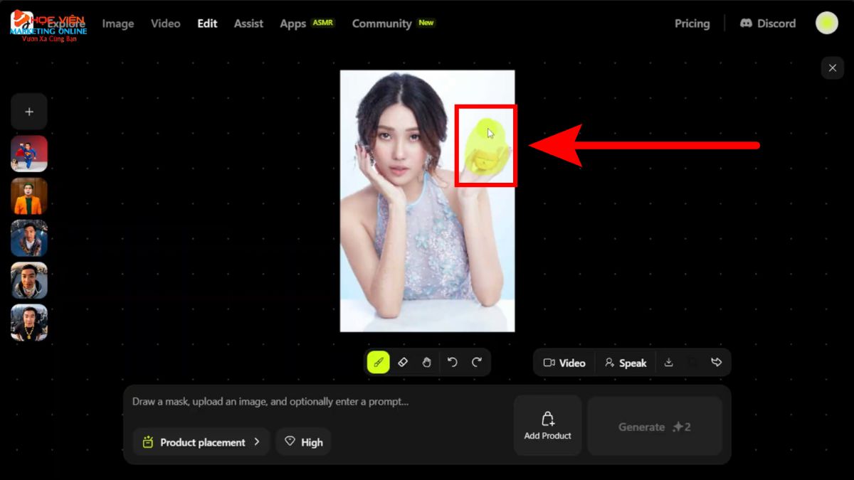 Hướng Dẫn Cách Sử Dụng Higgsfield AI chỉnh sửa ảnh sản phẩm bước 3