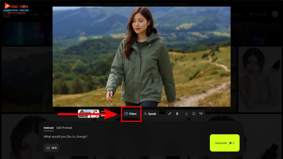 Hướng Dẫn Cách Sử Dụng Higgsfield AI tạo video kết hợp từ nhiều ảnh giai đoạn 2 bước 1