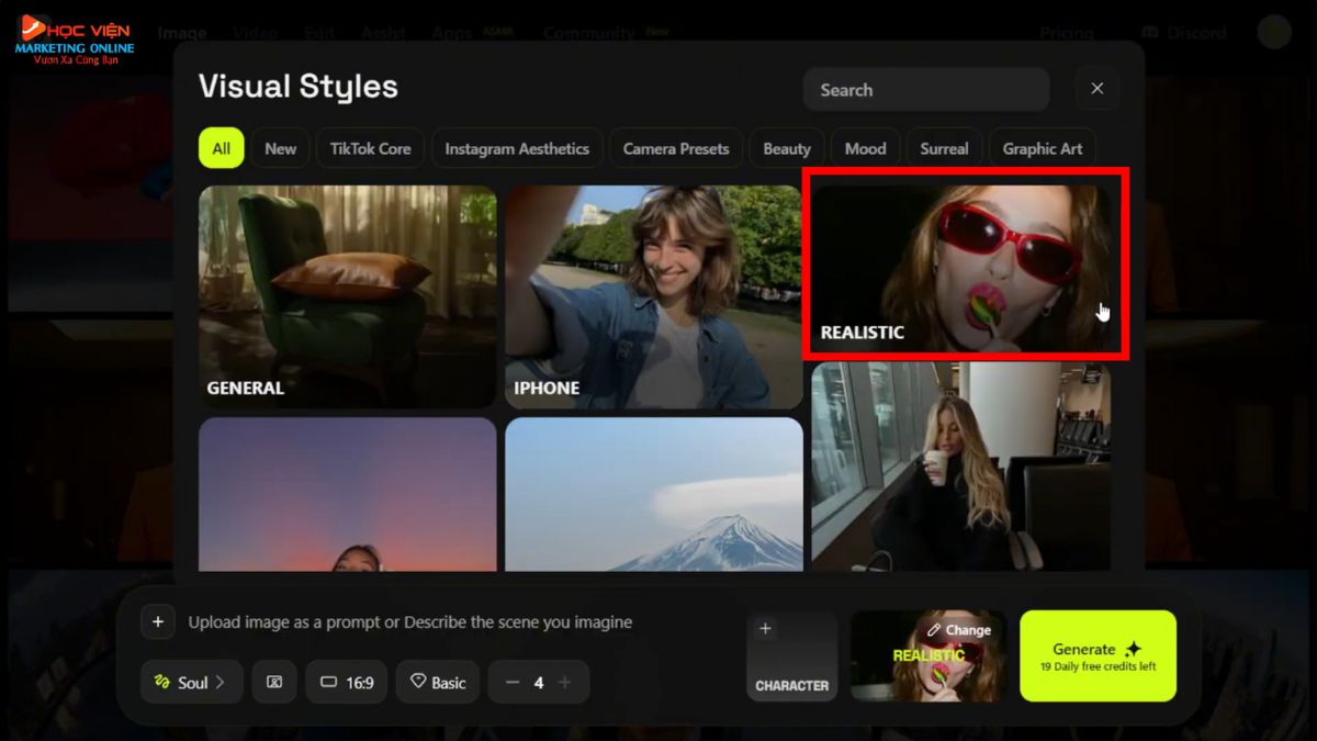 Hướng Dẫn Cách Sử Dụng Higgsfield AI tạo video quảng cáo cinematic giai đoạn 1 bước 2.1