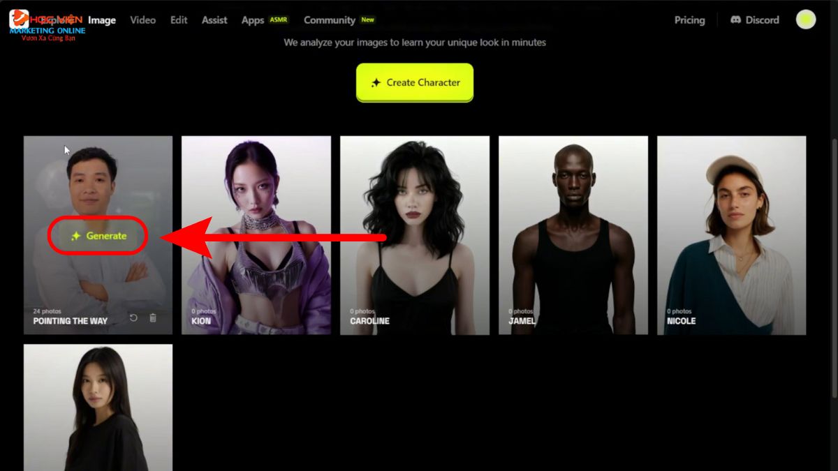 Hướng Dẫn Cách Sử Dụng Higgsfield AI tạo ảnh đồng nhất ngoại hình cơ bản bước 1