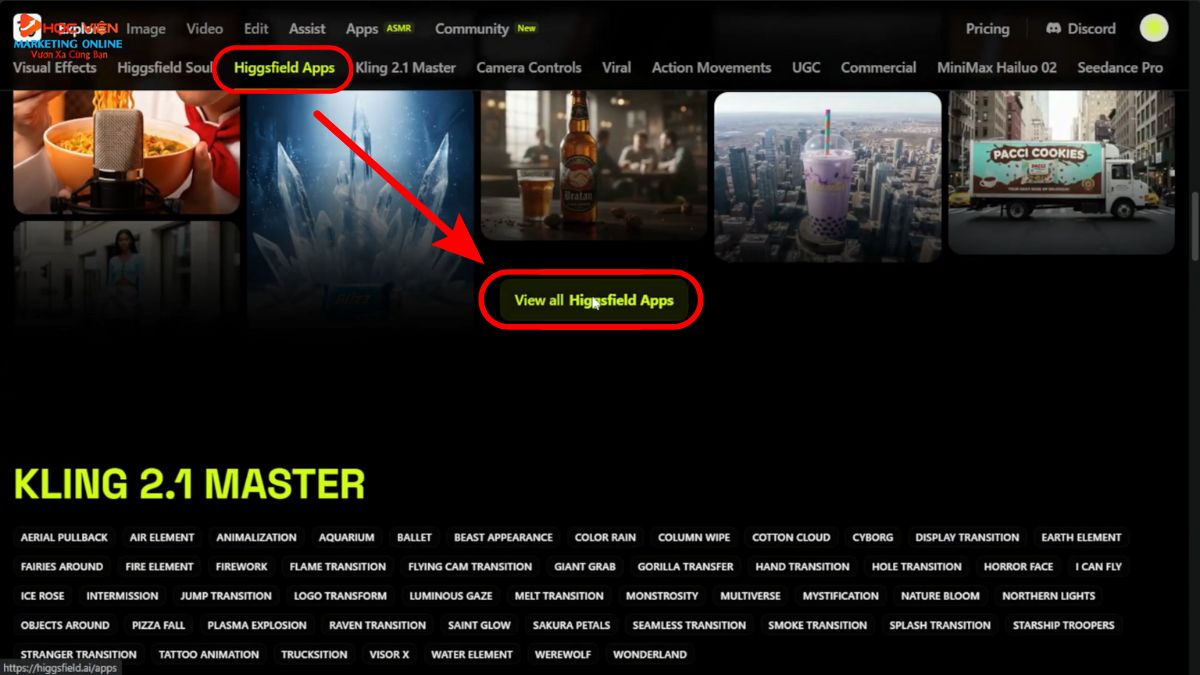 Hướng Dẫn Cách Sử Dụng Higgsfield AI tạo video quảng cáo sản phẩm bước 2