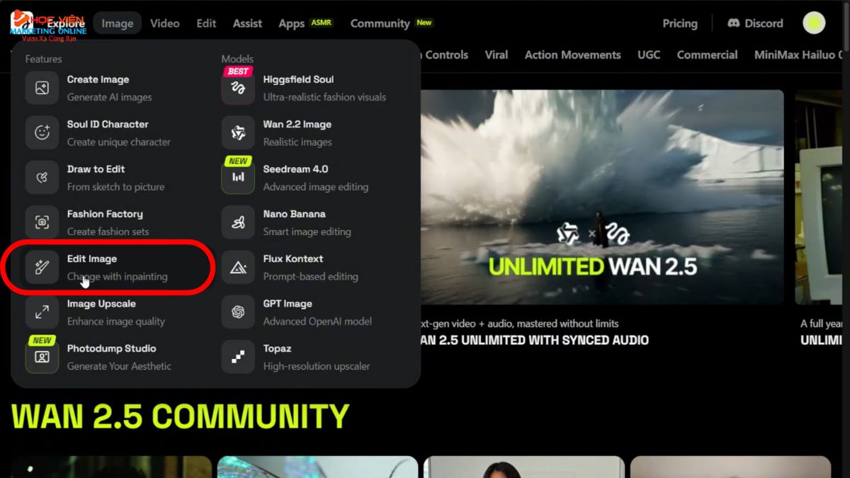 Hướng Dẫn Cách Sử Dụng Higgsfield AI chỉnh sửa ảnh sản phẩm bước 1.1