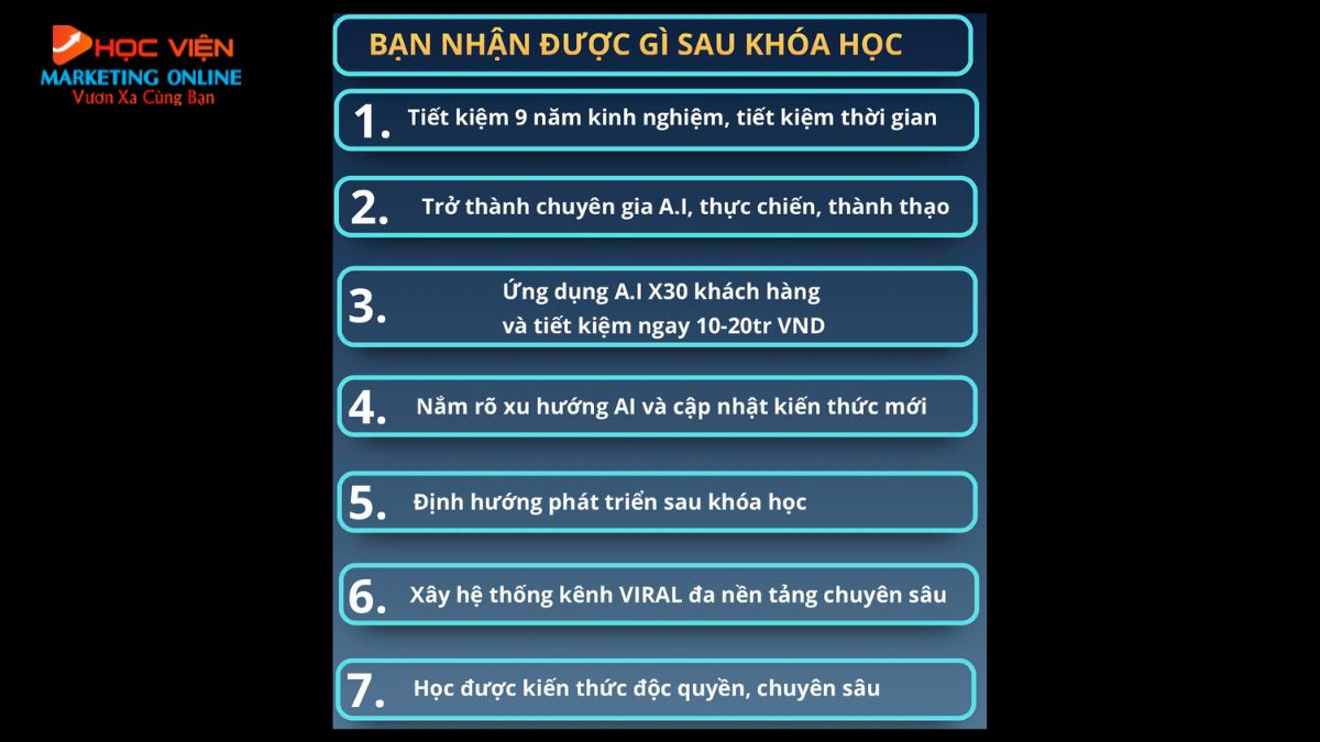 Bạn Nhận Được Gì Sau Khóa Học?
