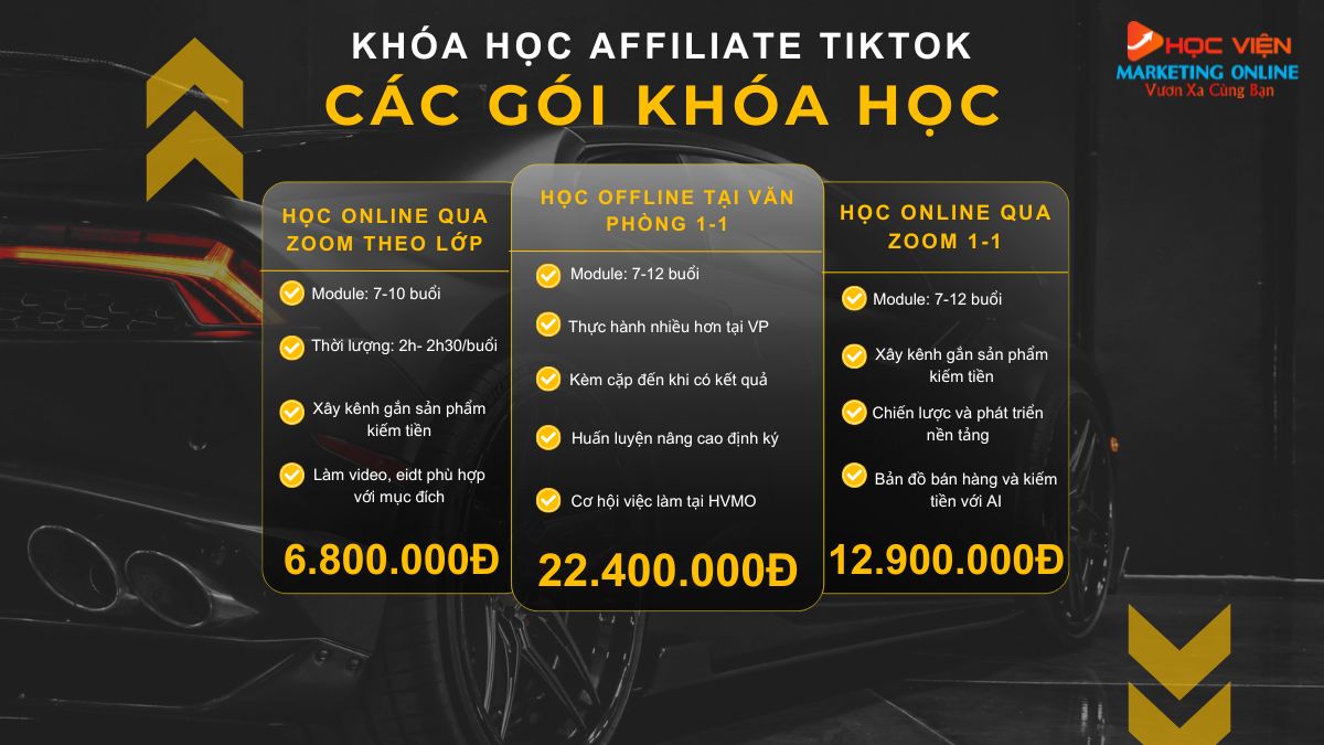 Bảng Giá Khóa Học Affiliate Tiktok 2026