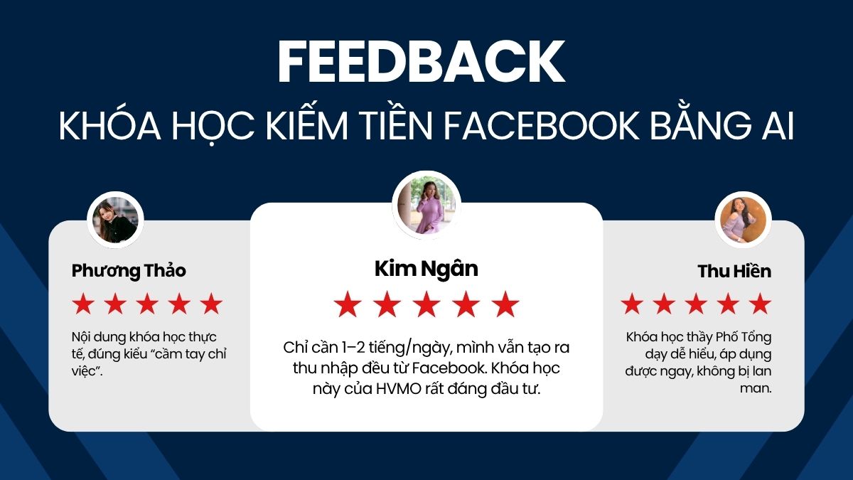 Feedback Học Viên Về Khóa Học Kiếm Tiền Facebook Bằng AI