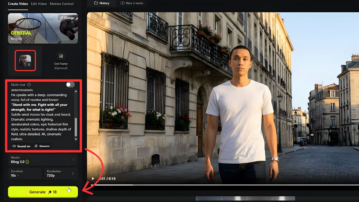 Hướng Dẫn Cách Sử Dụng Kling 3.0 bước 5