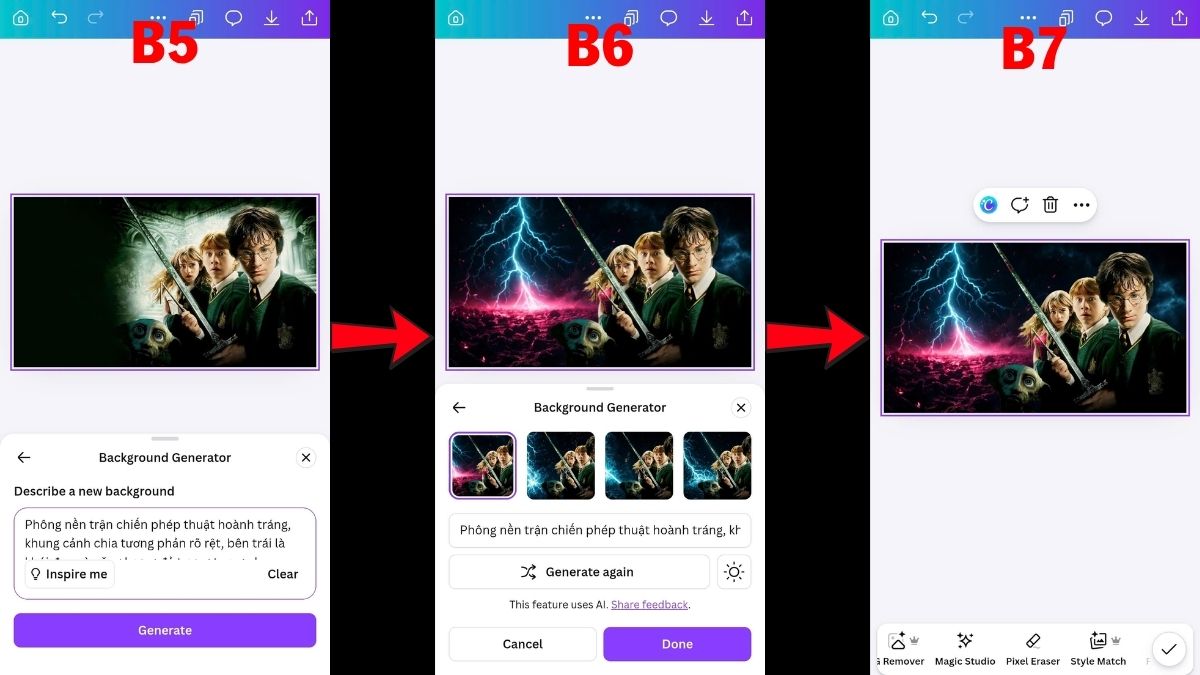Hướng Dẫn Cách Đổi Nền Trên Canva Bằng AI trên điện thoại bước 7