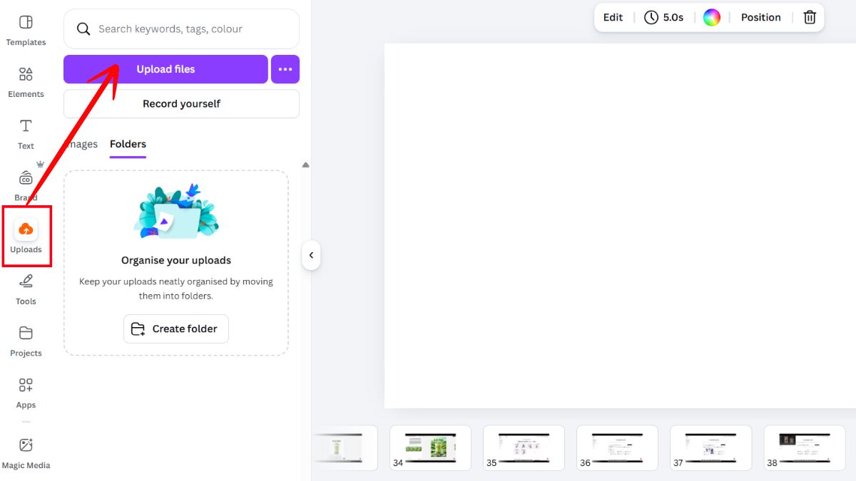 Hướng Dẫn Cách Đổi Nền Trên Canva Bằng AI trên máy tính bước 1.1