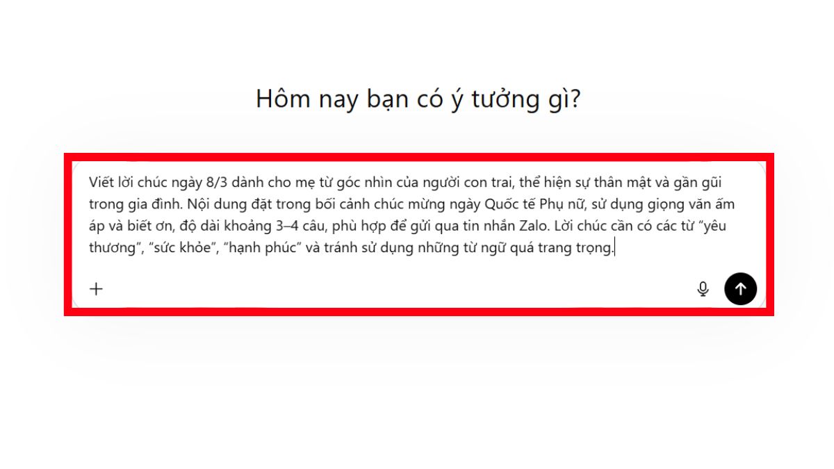 Hướng Dẫn Cách Viết Lời Chúc 8/3 Bằng ChatGPT bước 2
