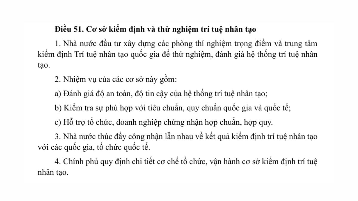 Luật trí tuệ nhân tạo AI- Chương 6 điều 51