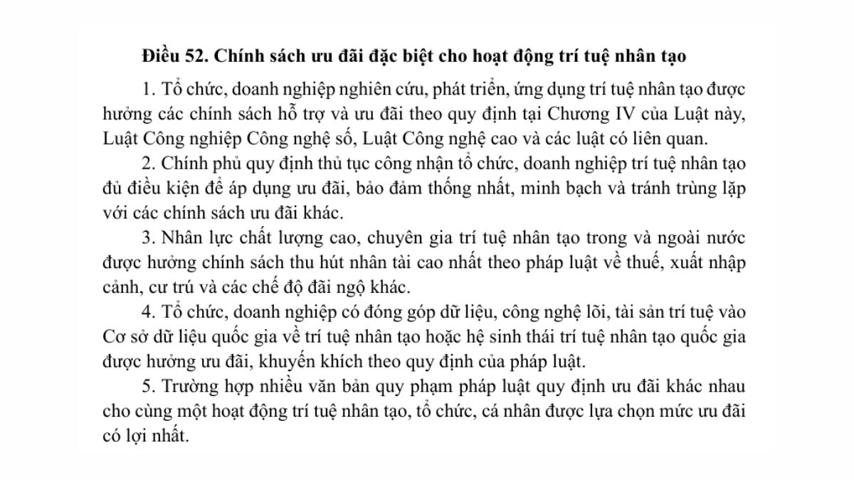 Luật trí tuệ nhân tạo AI- Chương 6 điều 52