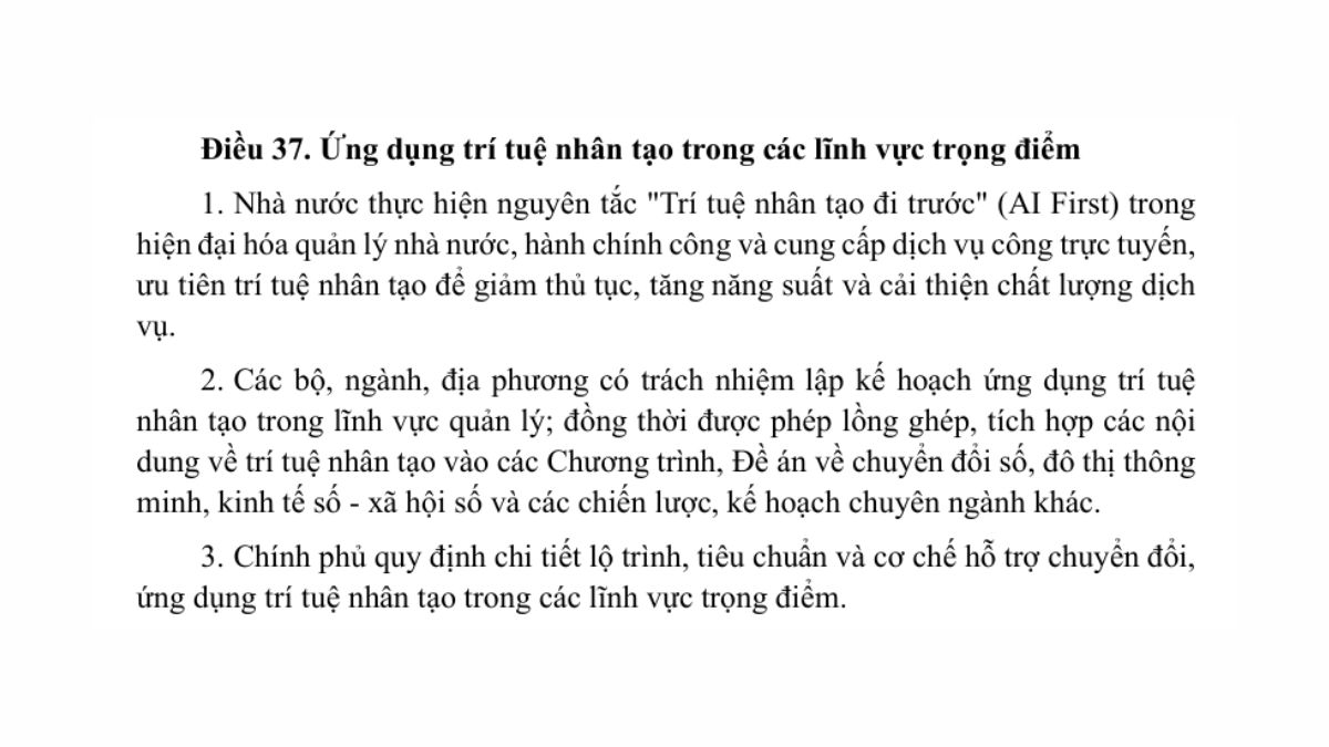 Luật trí tuệ nhân tạo AI- Chương 4 điều 37