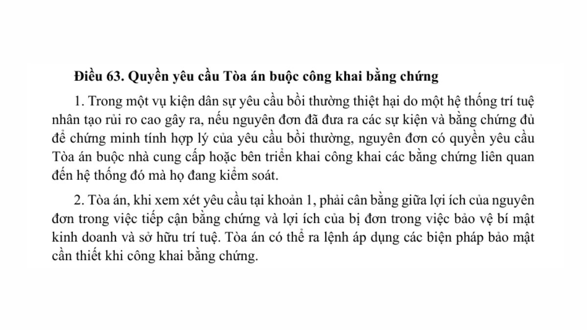 Luật trí tuệ nhân tạo AI- Chương 8 điều 63