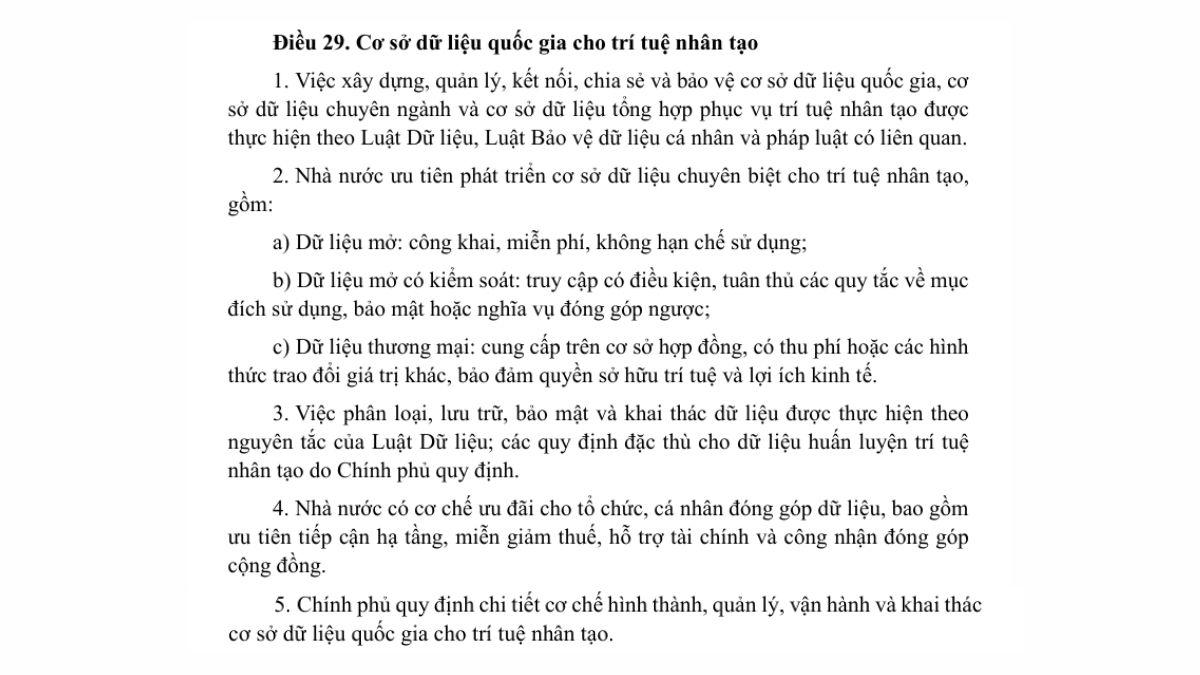 Luật trí tuệ nhân tạo AI- Chương 3 điều 29