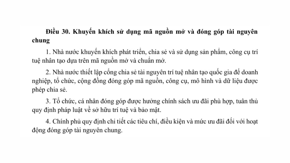 Luật trí tuệ nhân tạo AI- Chương 3 điều 30