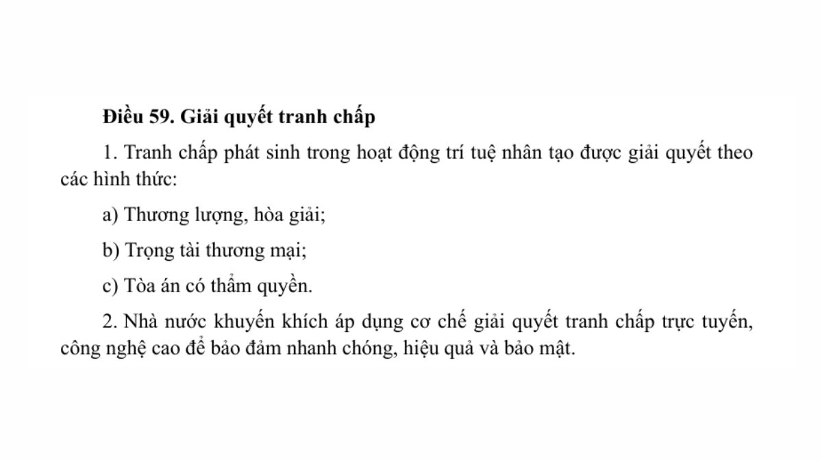 Luật trí tuệ nhân tạo AI- Chương 7 điều 59