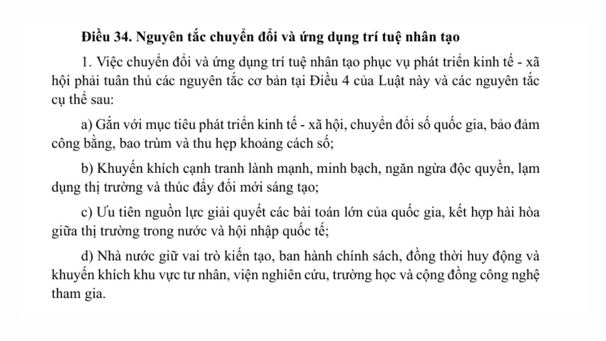 Luật trí tuệ nhân tạo AI- Chương 4 điều 34