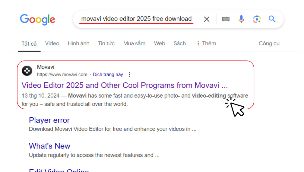 Cách tải Movavi Video Editor miễn phí 2025 bước 1