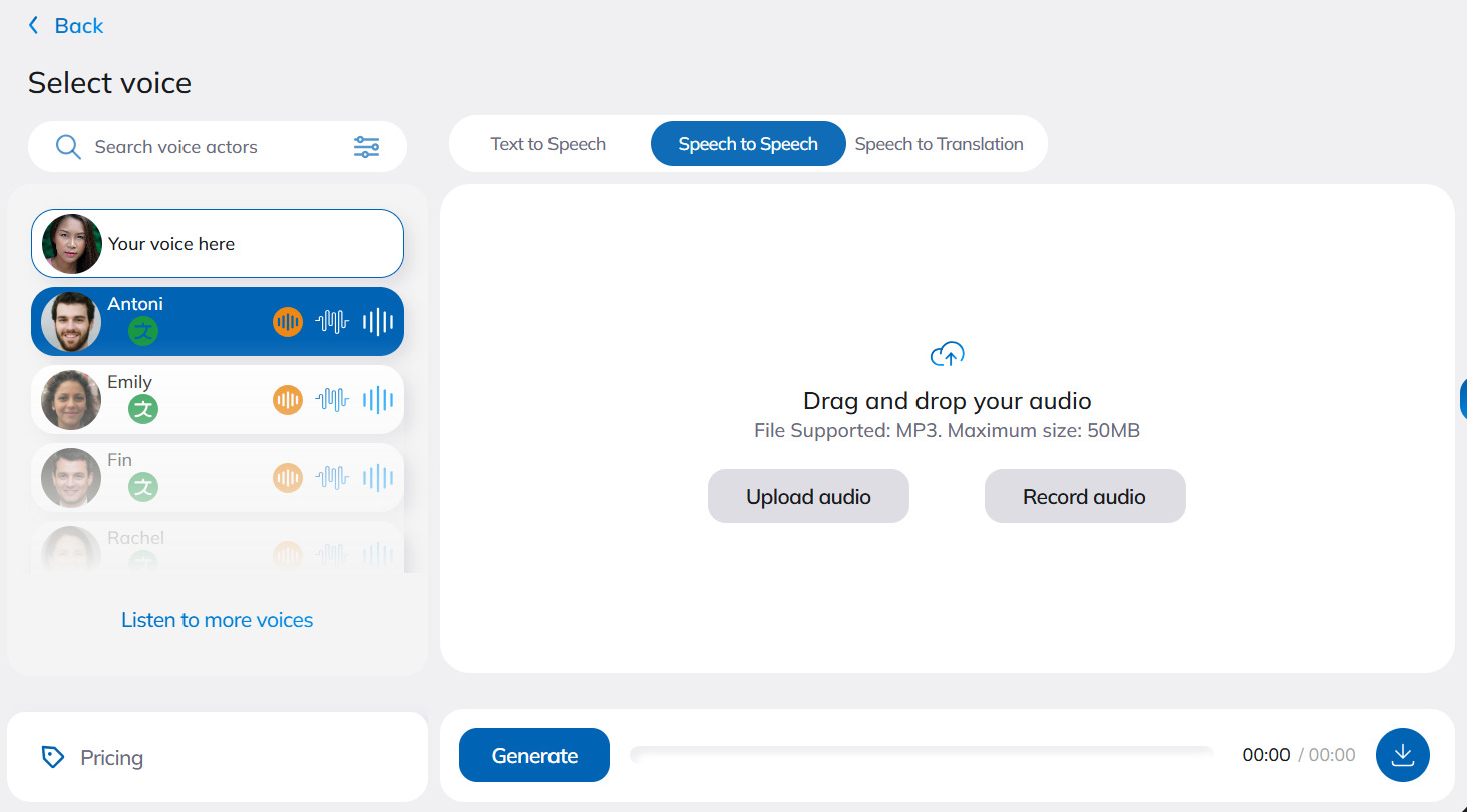 Hướng dẫn cách sử dụng Synthesys AI- AI Voice speech to speech