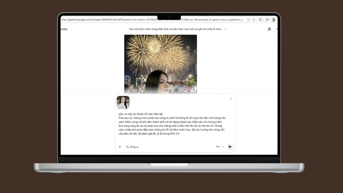 Hướng Dẫn Cách Tạo Ảnh Chân Dung Selfie Pháo Bông Bằng AI- Trên máy tính bước 3