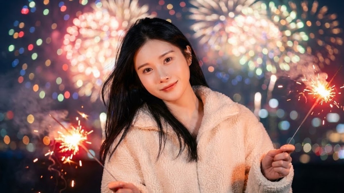 Prompt Câu Lệnh 2 Tạo Ảnh Chân Dung Selfie Pháo Bông Bằng AI 