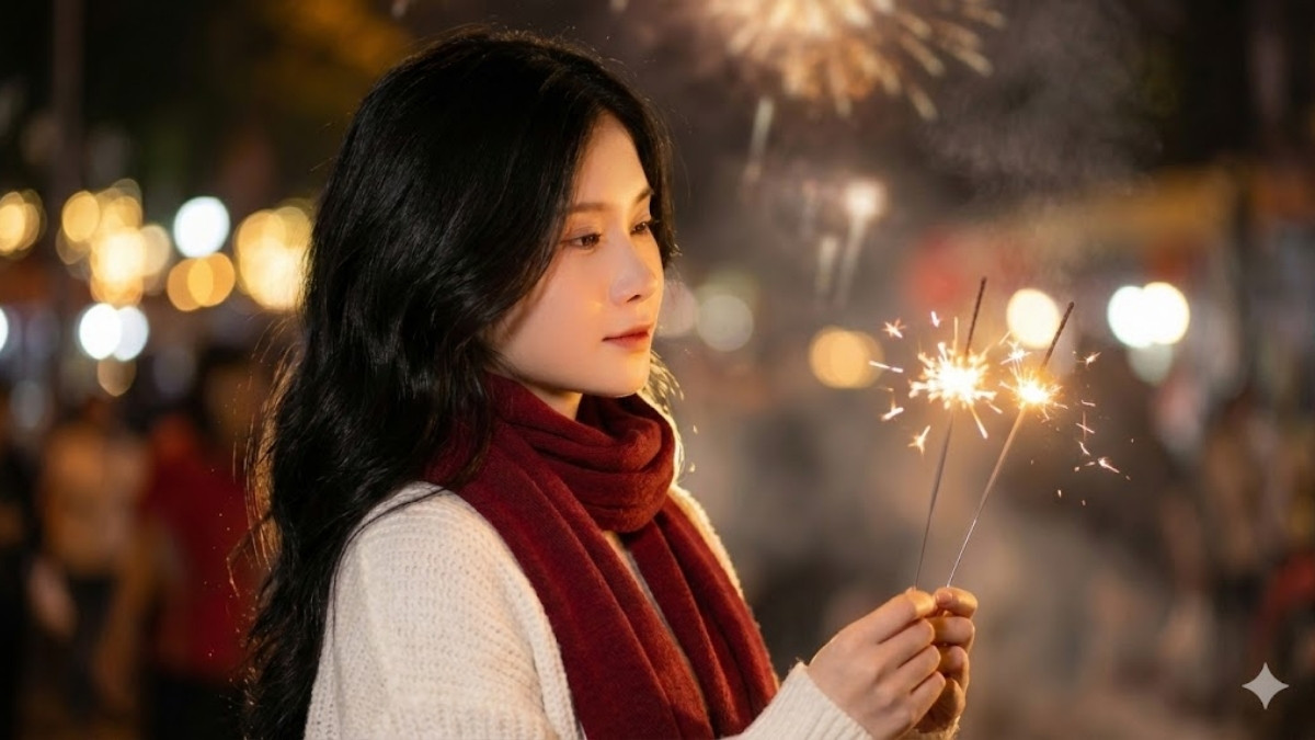 Prompt Câu Lệnh 9 Tạo Ảnh Chân Dung Selfie Pháo Bông Bằng AI 