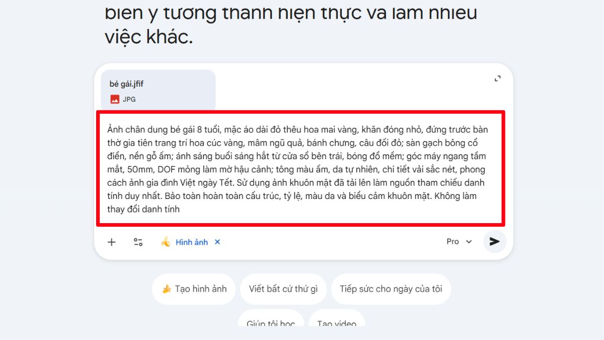 Hướng Dẫn Cách Tạo Ảnh Tết Cho Bé Bằng AI Gemini trên máy tính bước 4