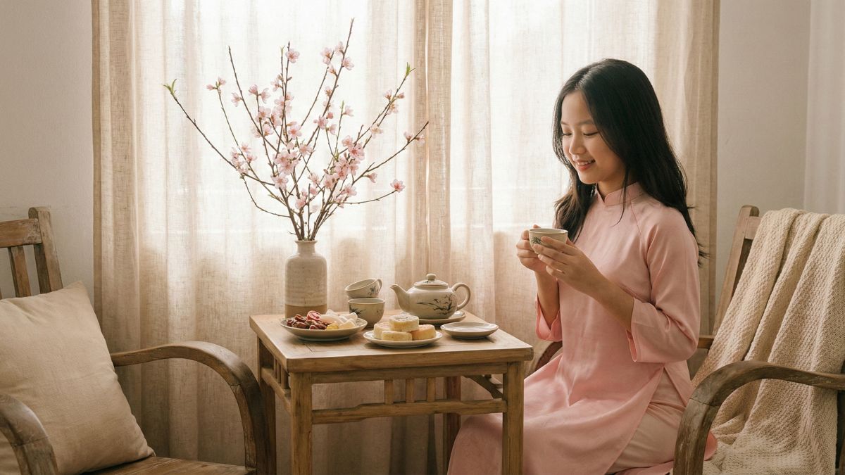 Prompt Câu Lệnh 2 Tạo Ảnh Tết Tông Hồng Pastel Cho Bé Gái