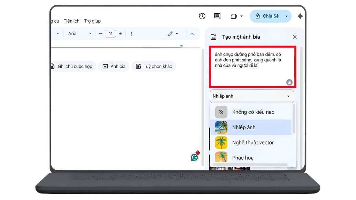 Cách Tạo Ảnh Bìa Cho Google Docs Bằng Gemini bước 3