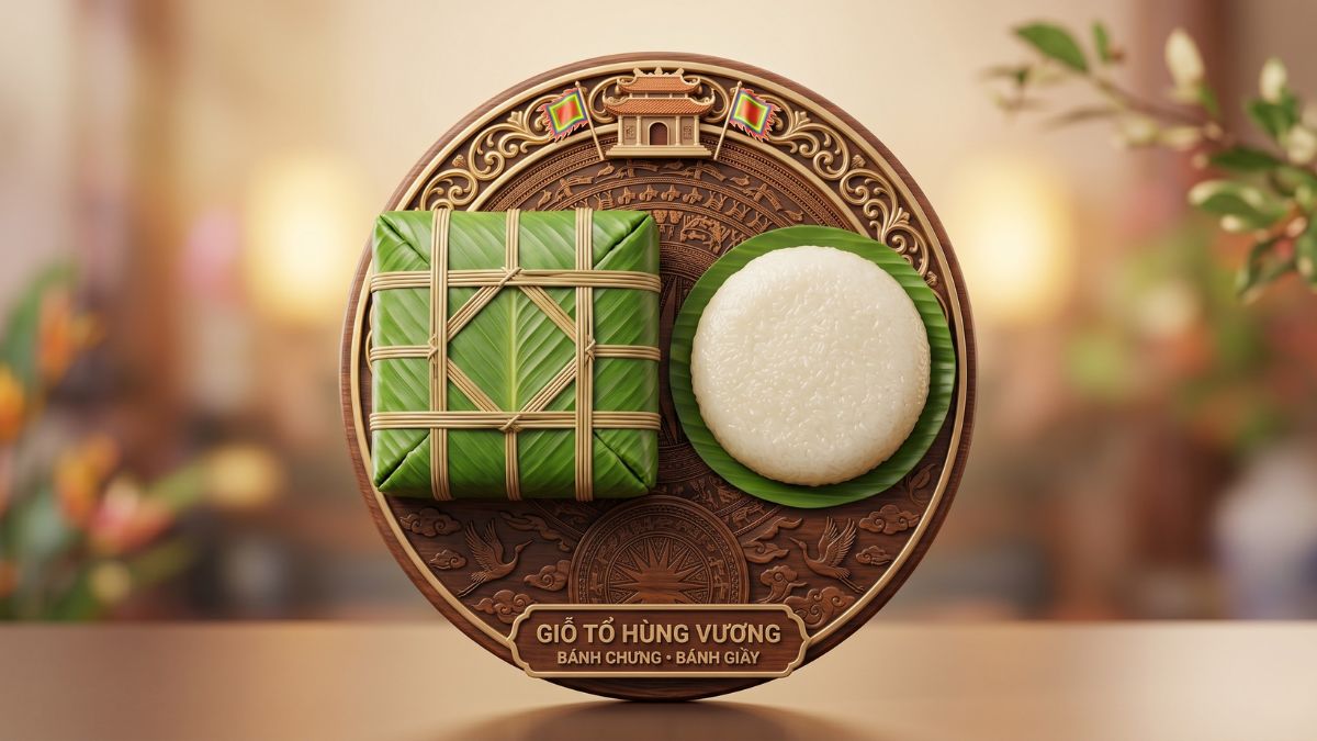 Mẫu Icon Giỗ Tổ Hùng Vương Đẹp- Bánh chưng, bánh giầy