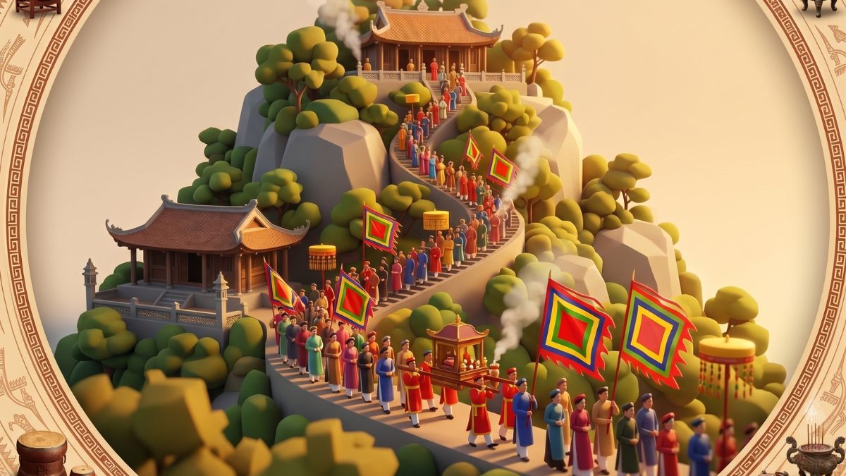 Mẫu Icon Giỗ Tổ Hùng Vương Đẹp- Lễ Hội Hành Hương