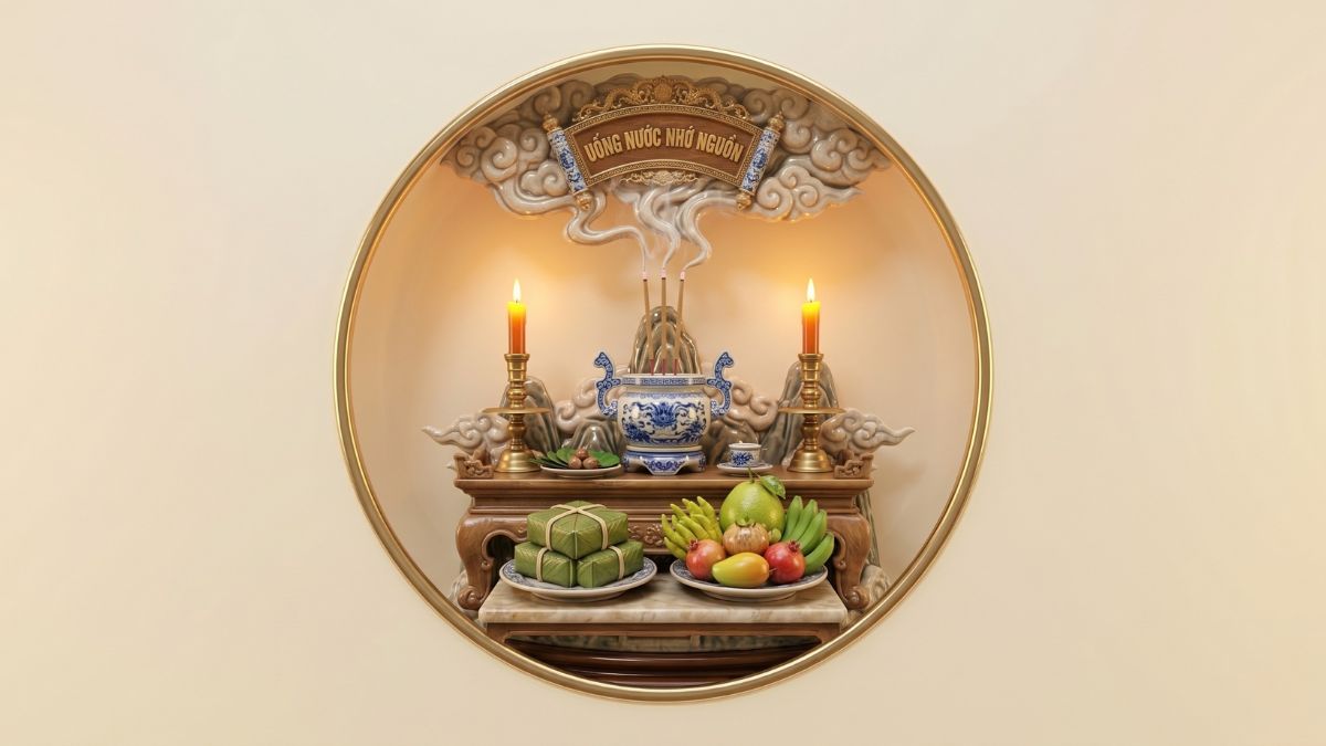 Mẫu Icon Giỗ Tổ Hùng Vương Đẹp- Bàn thờ tổ tiên