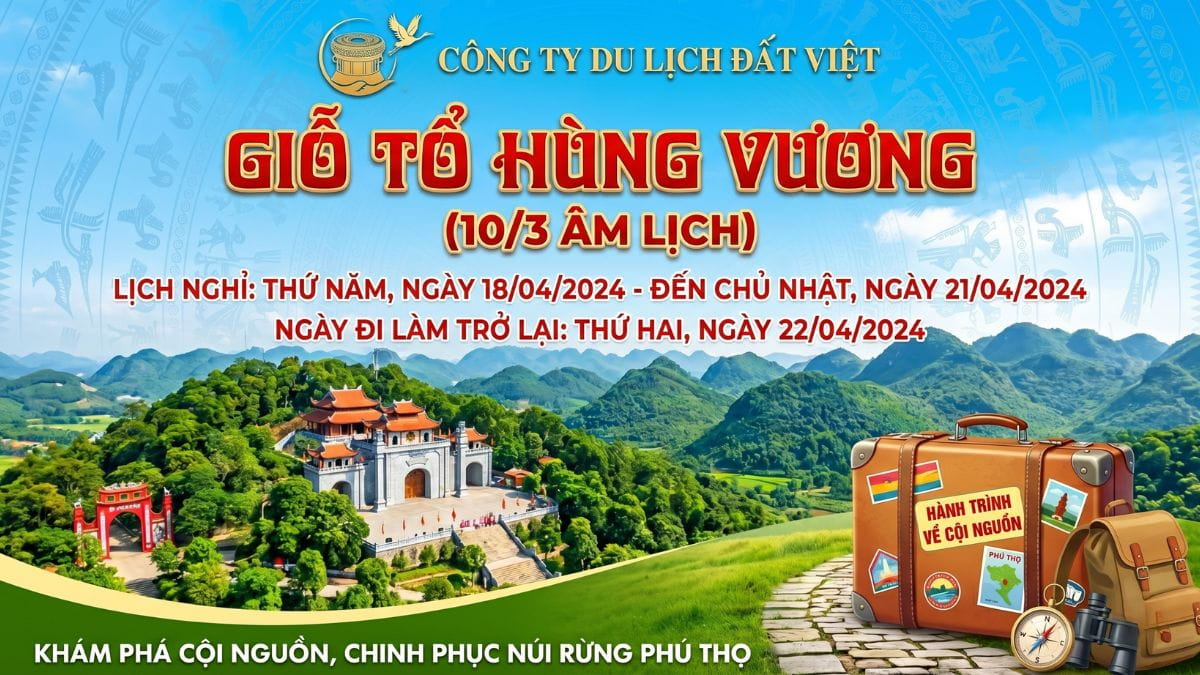 Mẫu Thông Báo Nghỉ Lễ Giỗ Tổ Hùng Vương- Mẫu công ty du lịch