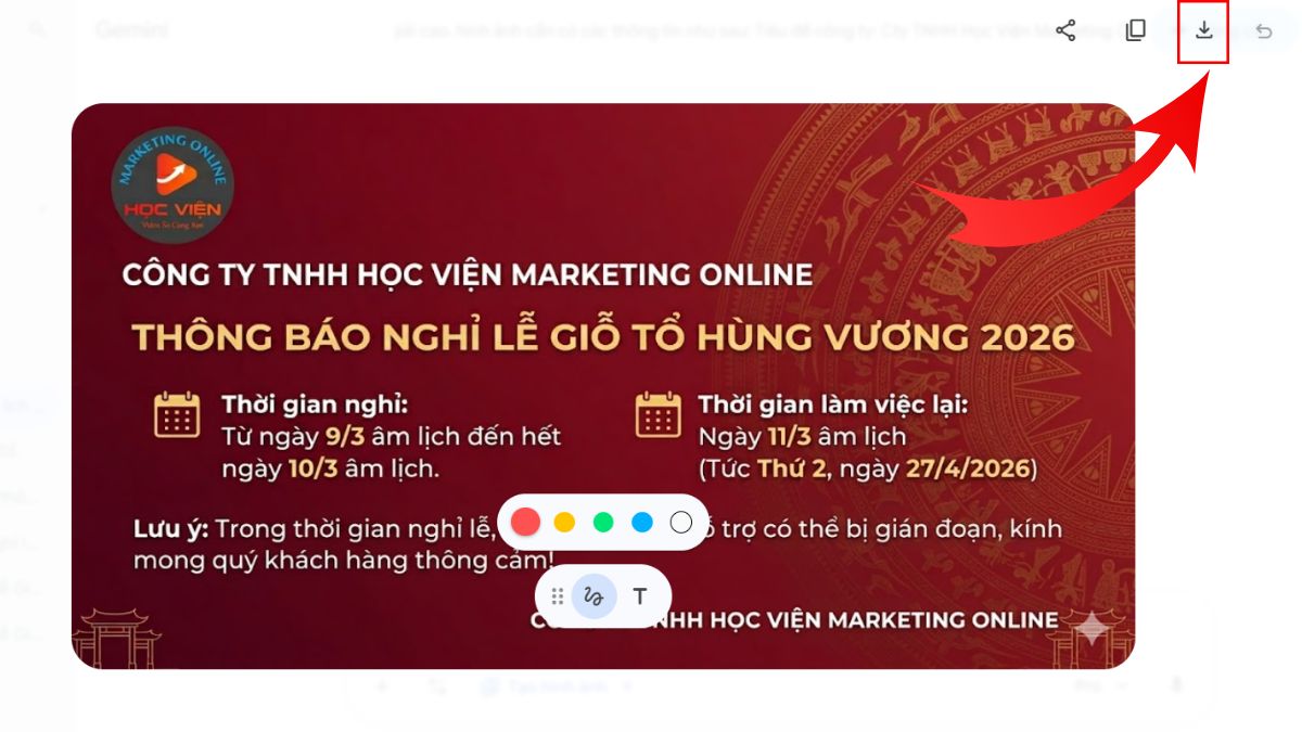  Cách Tạo Mẫu Thông Báo Nghỉ Lễ Giỗ Tổ Hùng Vương Bằng AI bước 5