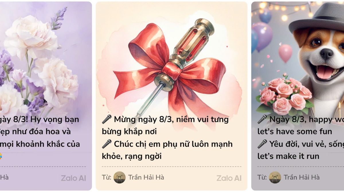 Hướng Dẫn Cách Tạo Thiệp Chúc Mừng 8/3 Bằng Zalo AI Online Đơn Giản