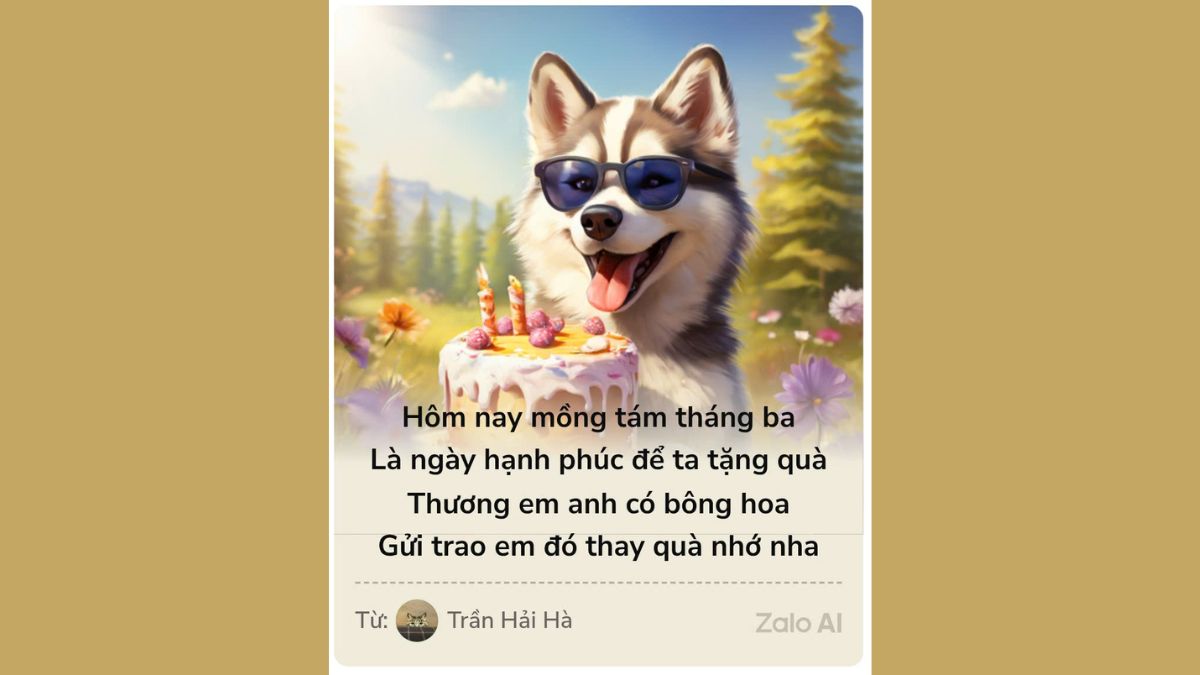 Mẫu 2 Thiệp Chúc Mừng 8/3 Trên Zalo