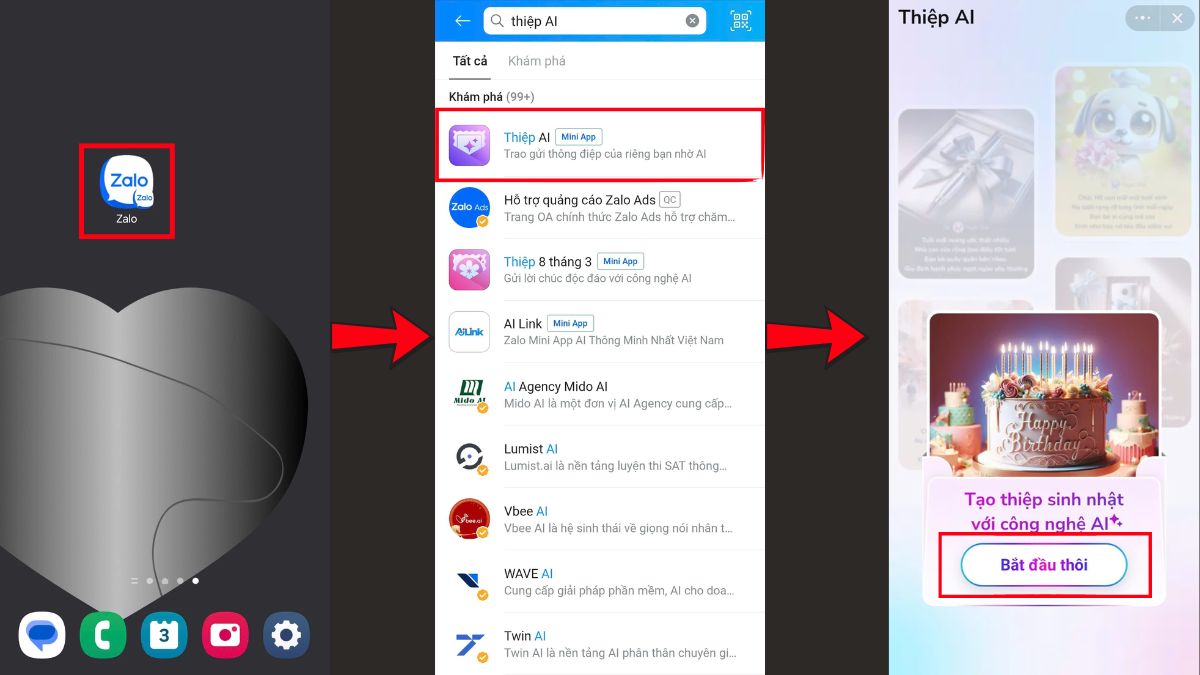 Hướng Dẫn Cách Tạo Thiệp Chúc 8/3 Bằng Zalo AI bước 1