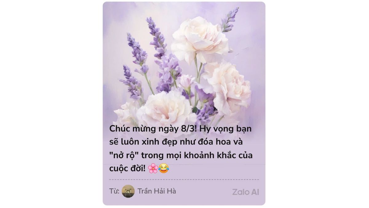 Mẫu 24 Thiệp Chúc Mừng 8/3 Trên Zalo