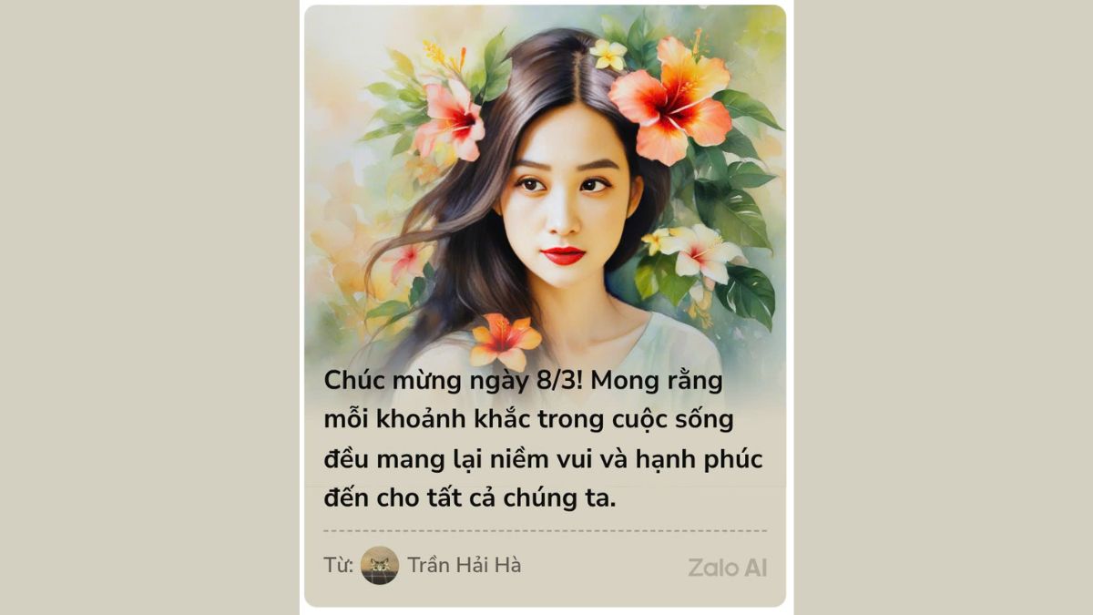 Hướng Dẫn Cách Tạo Thiệp Chúc 8/3 Bằng Zalo AI bước 3.4