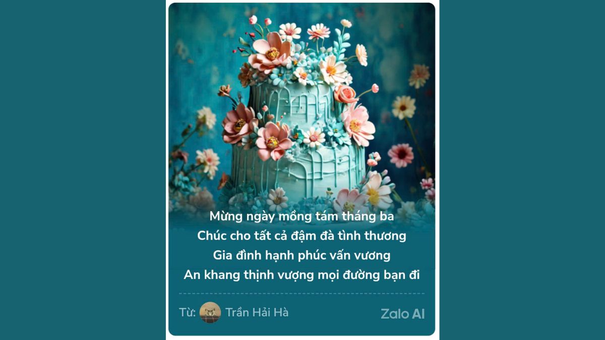 Mẫu 1 Thiệp Chúc Mừng 8/3 Trên Zalo