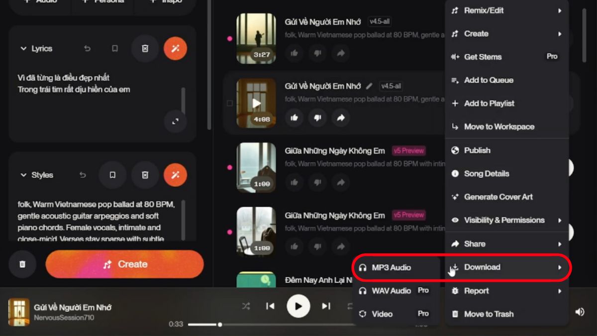 Hướng Dẫn Cách Tạo Video Nhạc Bằng AI bước 1.2