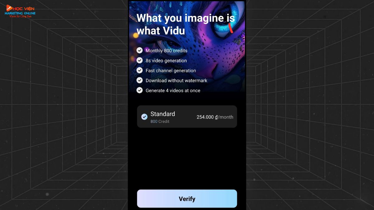 App Tạo Video Bằng AI Trên Điện Thoại- Chi phí Vidu AI