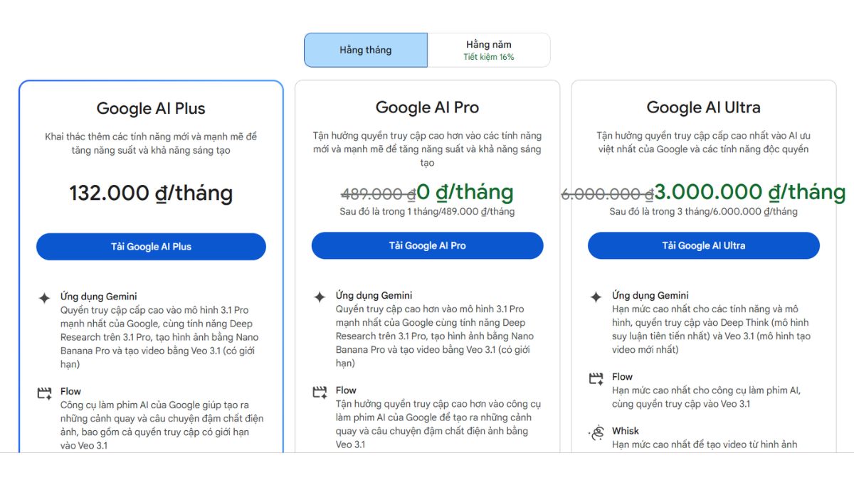 App Tạo Video Bằng AI Trên Điện Thoại- Chi phí Gemini