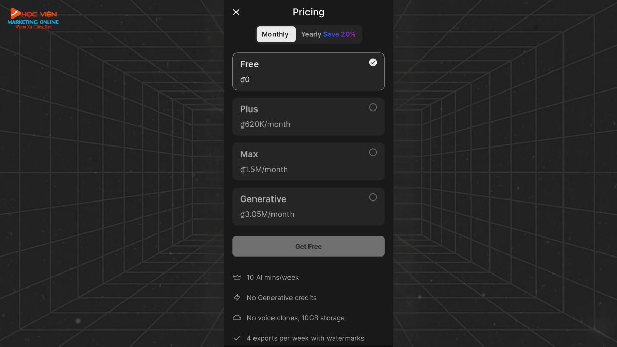 App Tạo Video Bằng AI Trên Điện Thoại- Chi phí Invideo