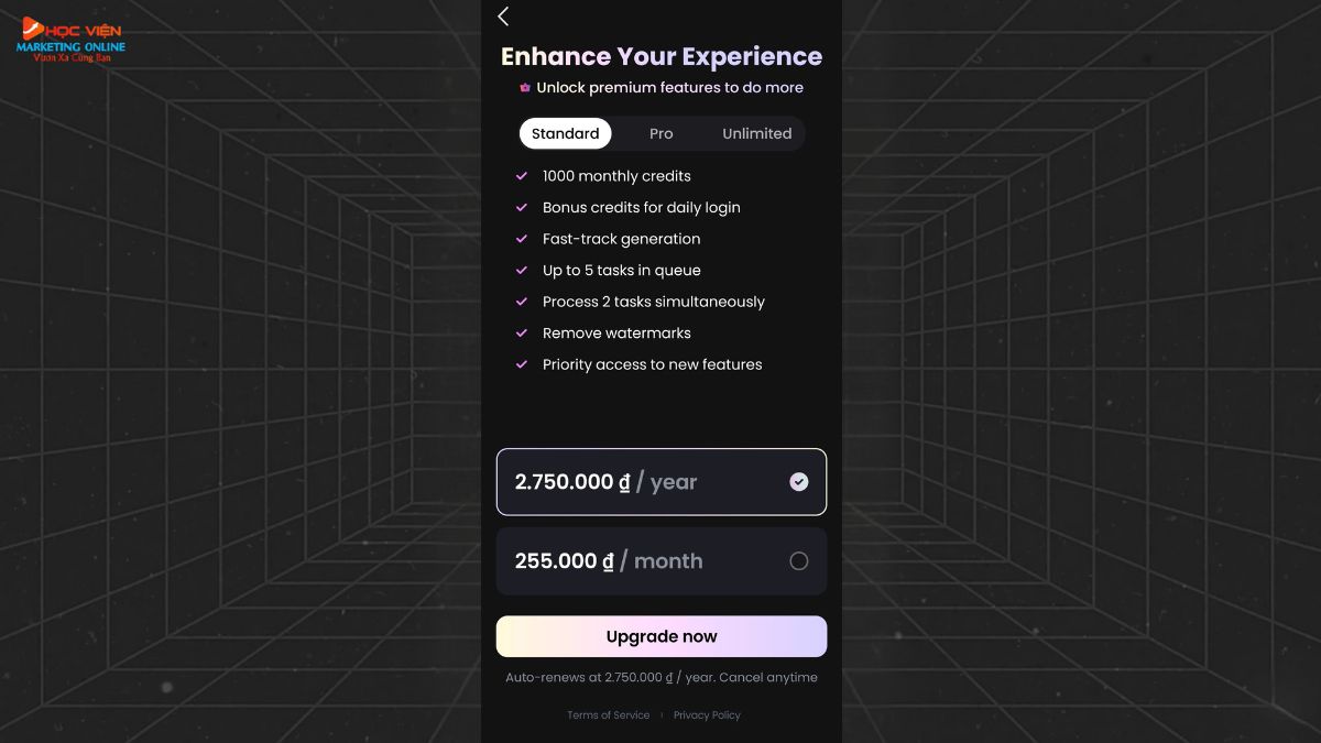 App Tạo Video Bằng AI Trên Điện Thoại- Chi phí Hailuo