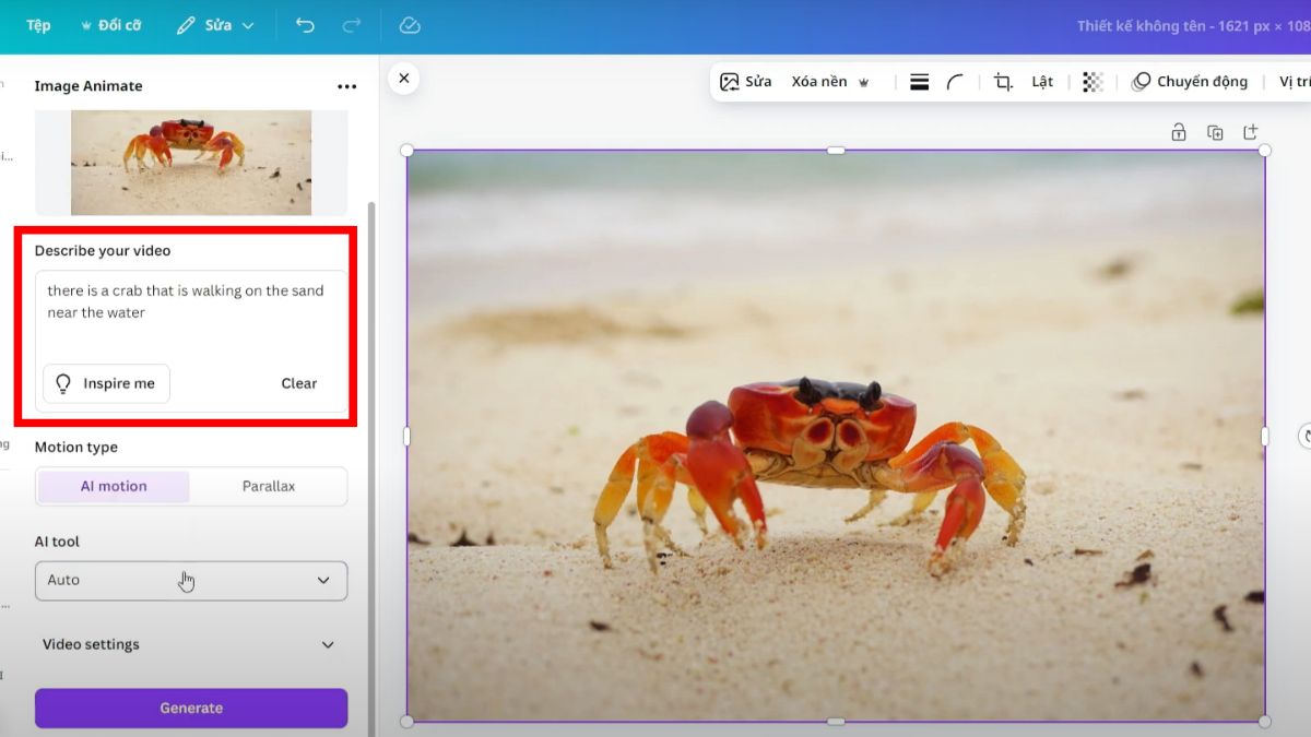 Hướng Dẫn Cách Làm Video Bằng AI Canva Từ Hình Ảnh bước 3