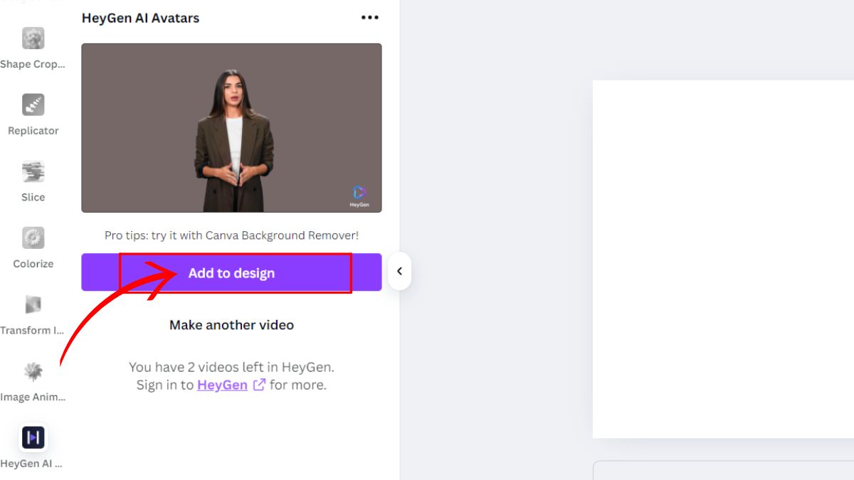 Cách Tạo Video Nhân Vật Nói Chuyện Bằng AI Trên Canva bước 4.1