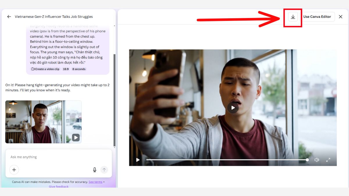 Hướng Dẫn Cách Tạo Video Veo 3 Trên Canva bước 4
