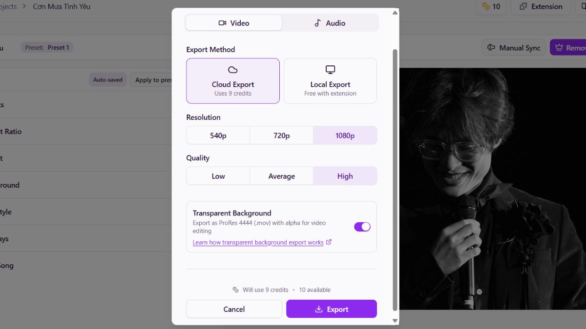 Cách Làm Video Karaoke Bằng AI Trên Máy Tính bước 7.2