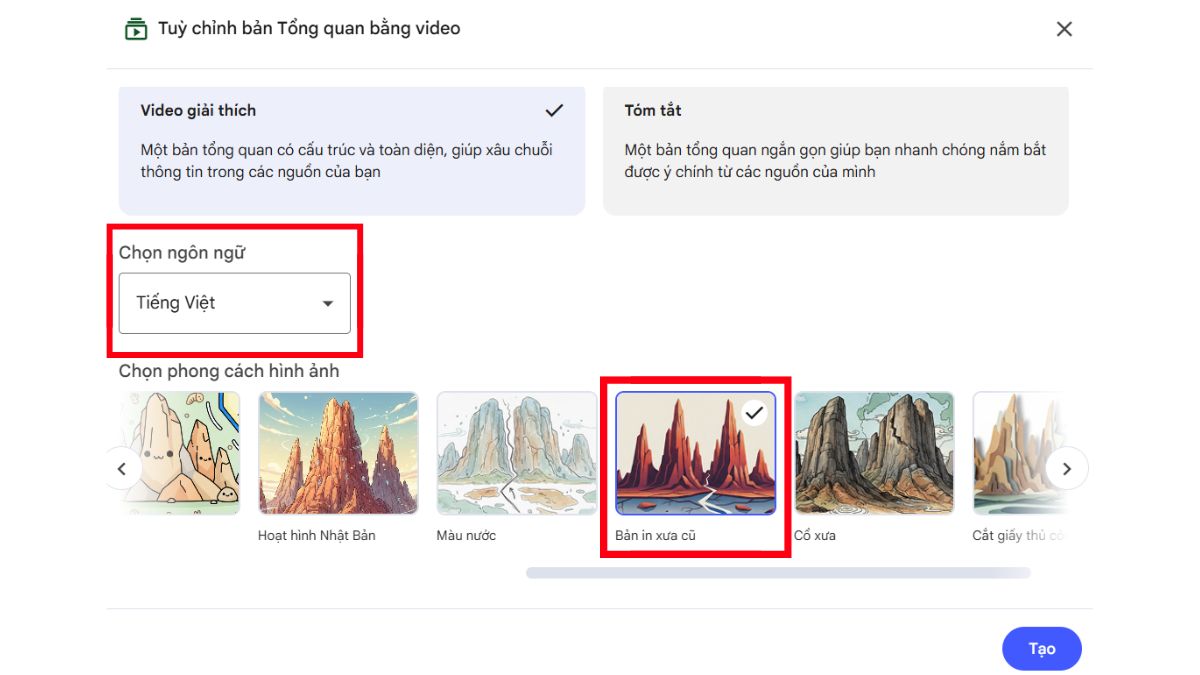 Hướng Dẫn Cách Tạo Video Overview Bằng NotebookLM Của Google bước 5.2